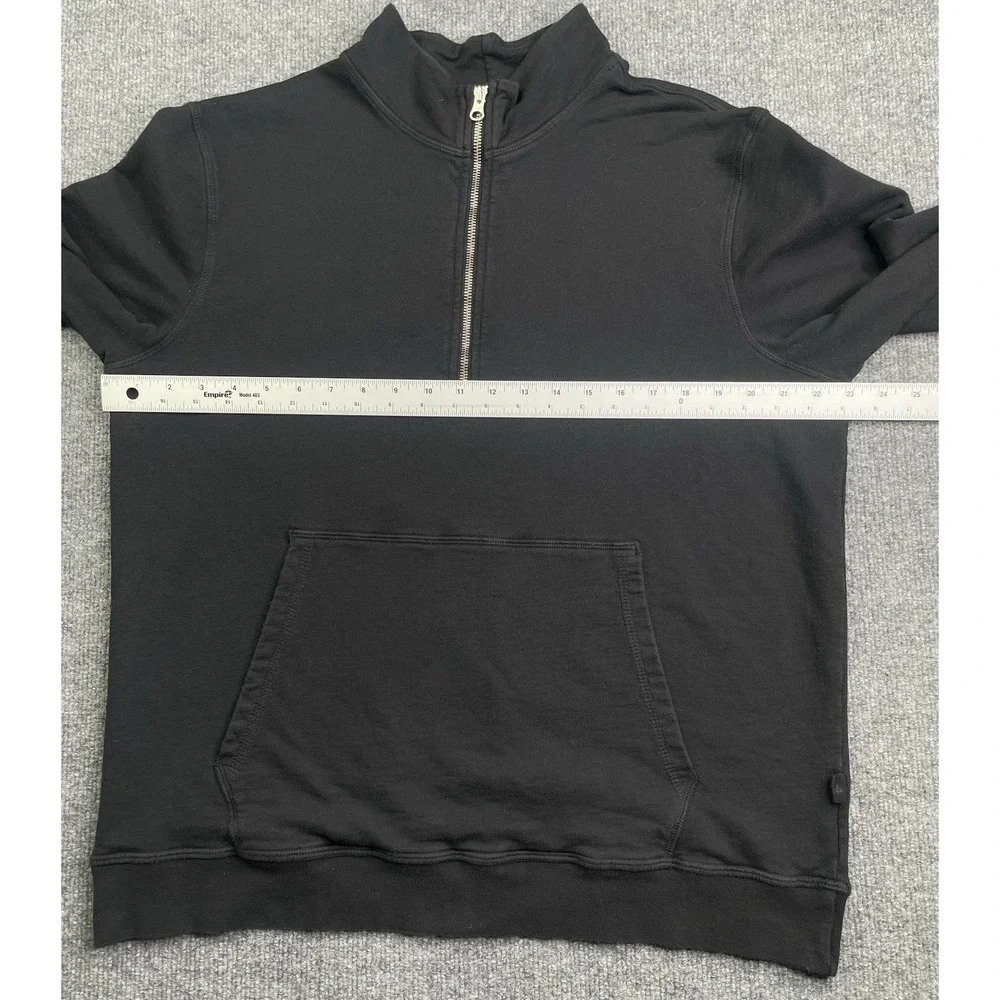 American Giant Quarter Zip‎ Sweatshirt Mens Large Black Cotton Pullover USA Made